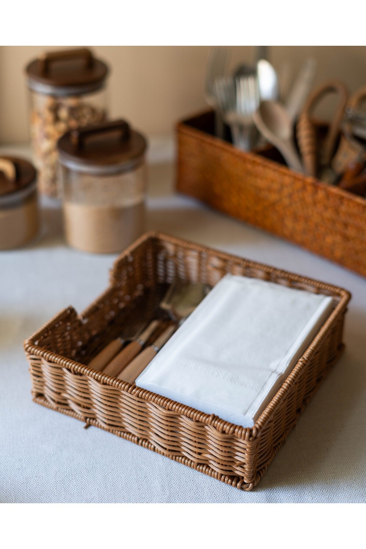 Rattan Peçetelik / Saklama Kutusu