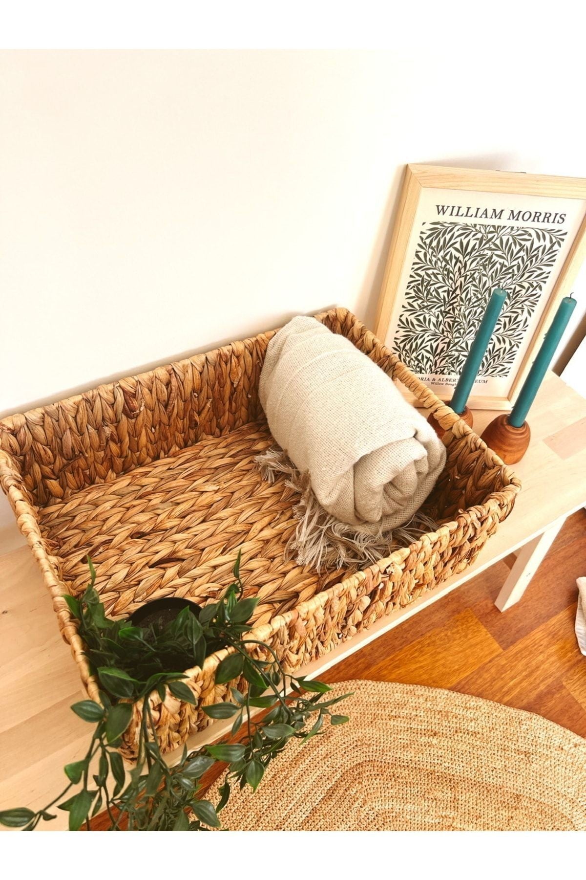 Hasır Sağlam 35x23x12 Dikdörtgen Sepet / Düzenleyici