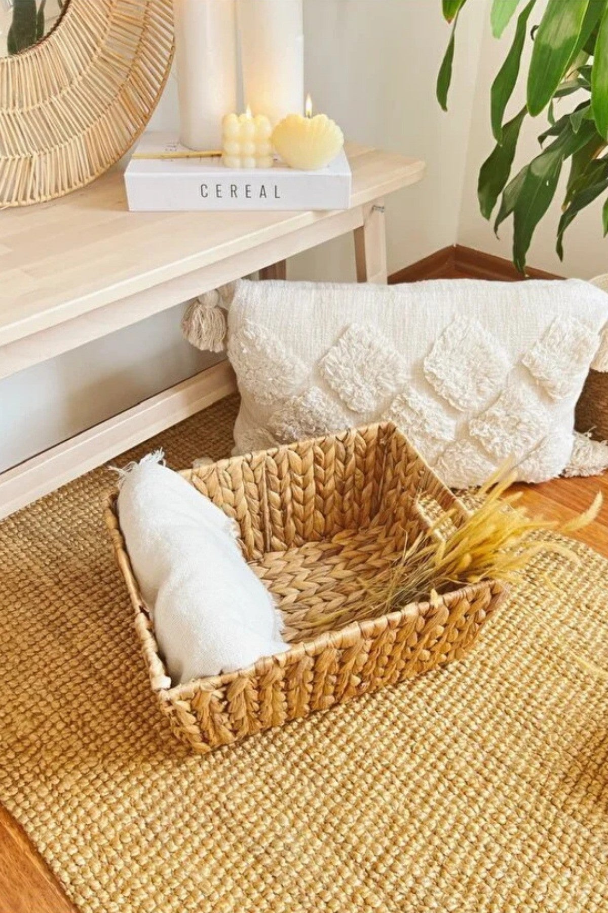 Hasır Sağlam Dikdörtgen Büyük Boy Sepet/düzenleyici