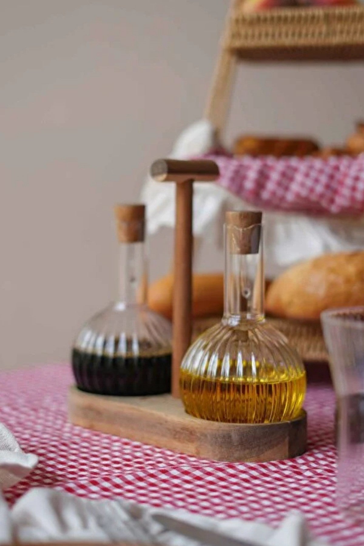 2Li Akasya Standlı Yağdanlık Seti