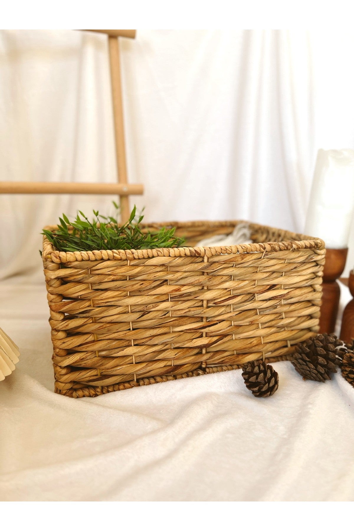 Hasır Sağlam Dikdörtgen Orta Boy Düzenleyici/sepet