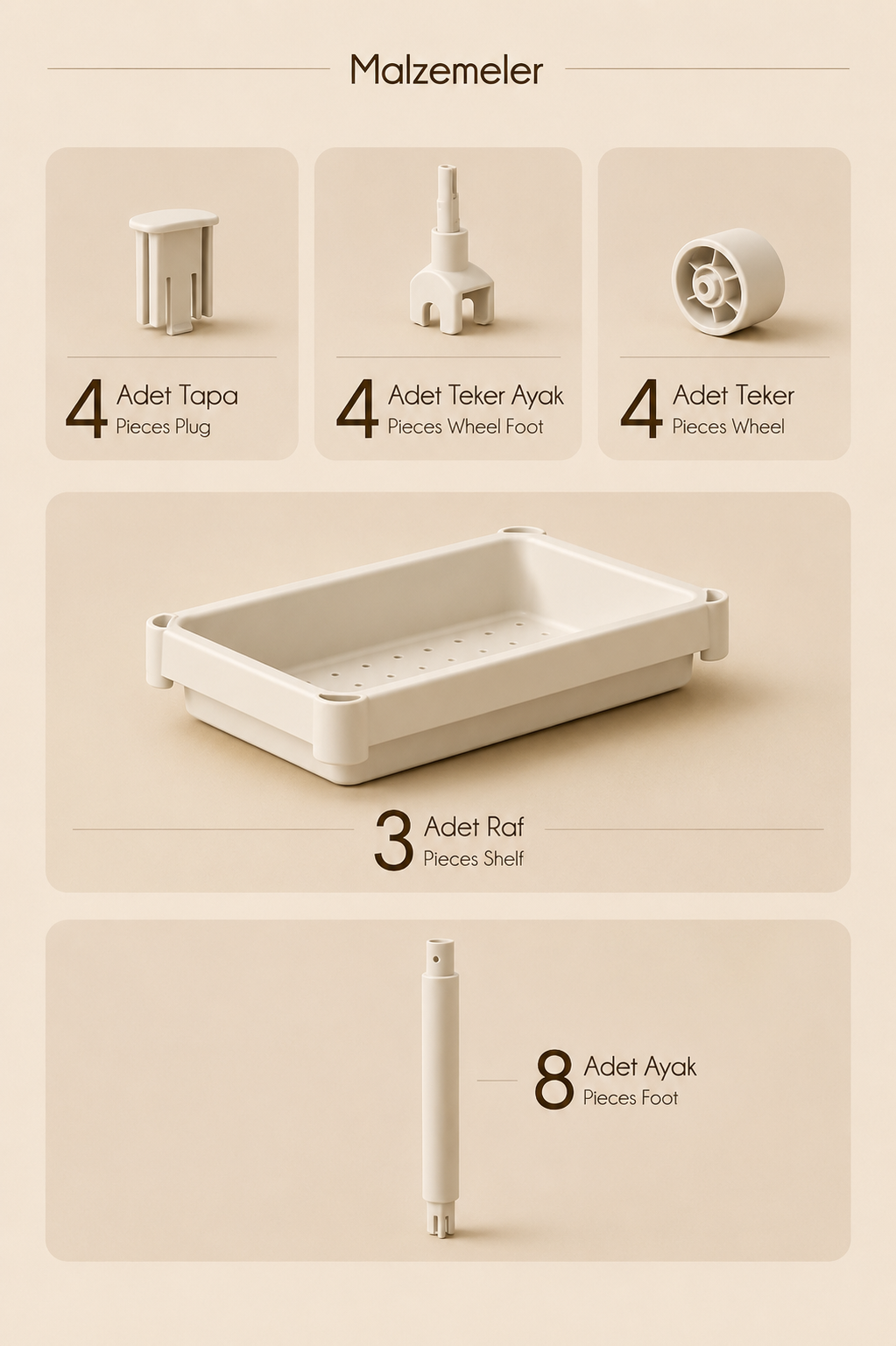 3 Katlı Gri Banyo Raf Ünitesi Düzenleyici Şampuanlık Havluluk Dolap Organizer