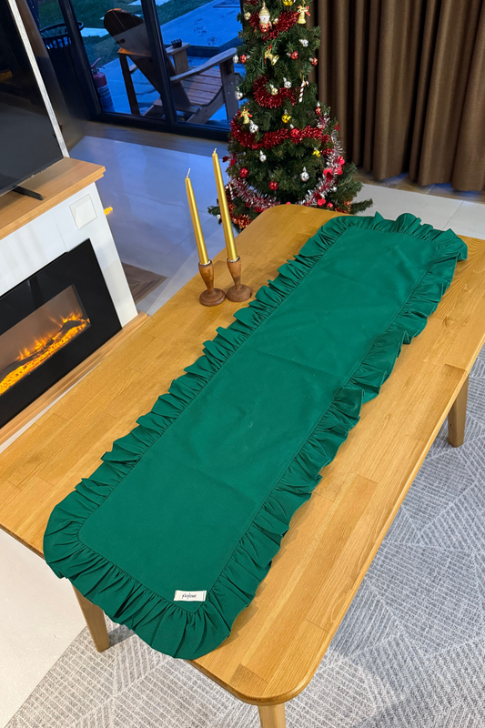 Mossy Serisi Keten Fırfırlı Runner Yeşil