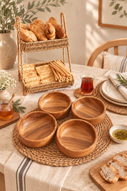 Akasya 15cm 4Lü Yuvarlak Sunum / Çerezlik / Kahvaltılık