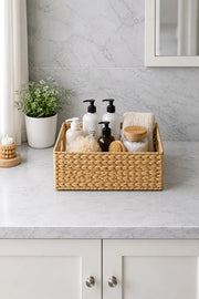 Hasır Dikdörtgen Su Sümbülü 40x30x15 cm Çok Amaçlı Düzenleyici/Sepet/Organizer