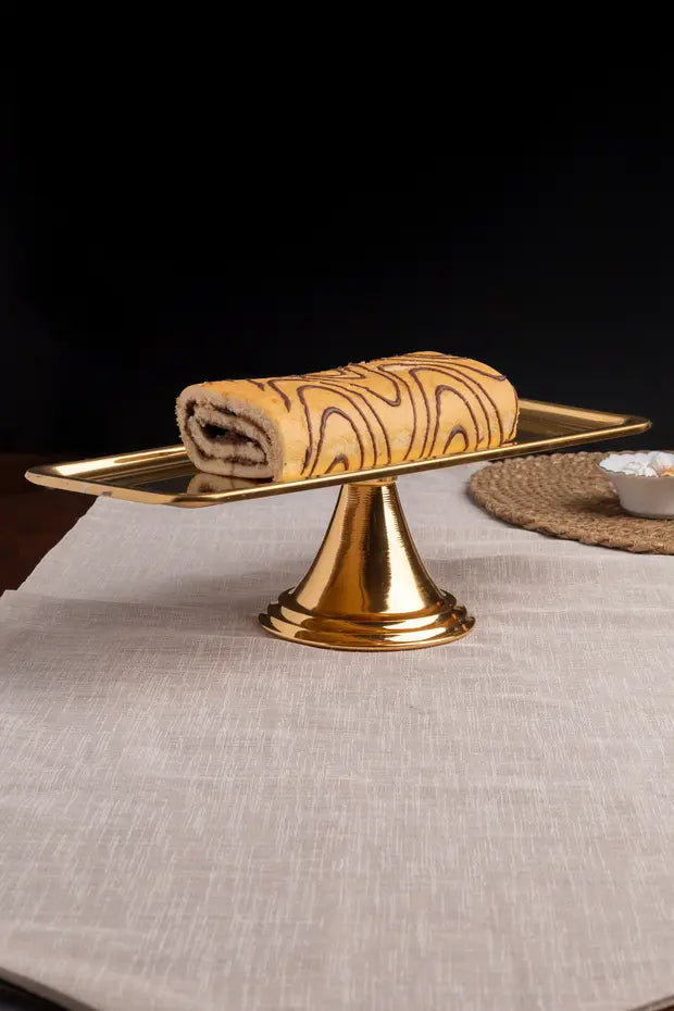 Lüx 2'li Dikdörtgen Gold Ayaklı Kek, Pasta, Kurabiye,Tatlı, ikramlık, Çeyizlik Sunum Servis Standı