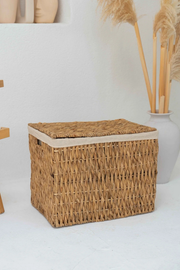 Liva El Örgüsü 56x39x44 cm Hasır Sandık Çamaşır Oyuncak Sepet Organizer