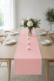Rosy Serisi Keten Runner Pembe