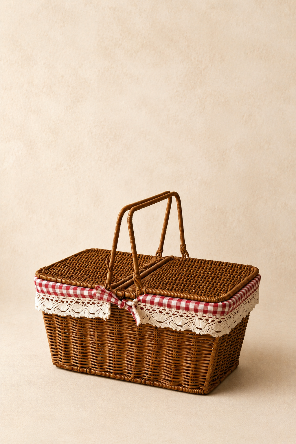Rattan Kahverengi İç Korumalı Piknik Sepeti
