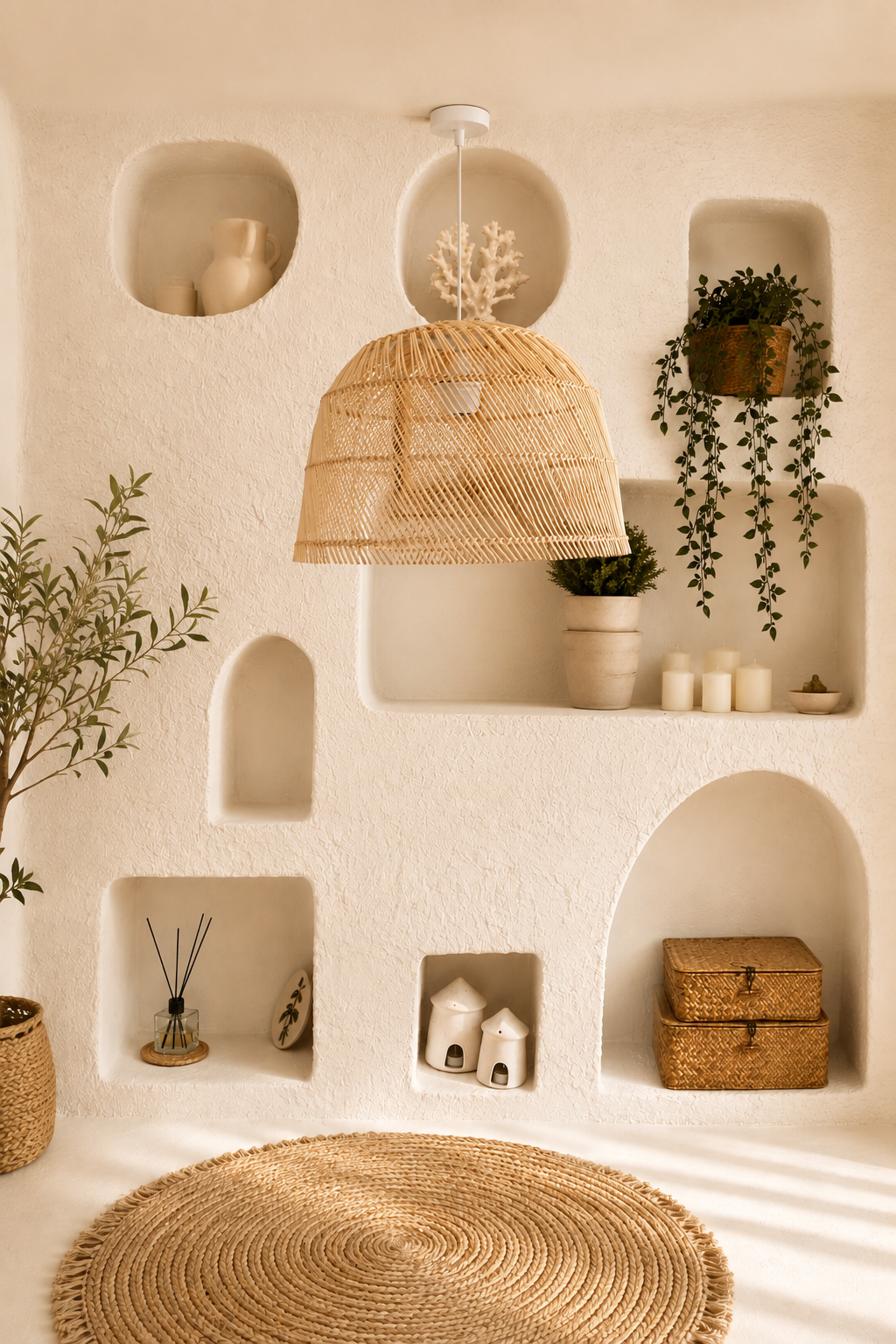 Odins Rattan / Bambu Sarkıt Bohem  Avize