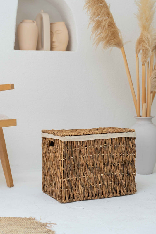 Liva El Örgüsü Hasır Sandık Çamaşır Oyuncak Sepet Organizer