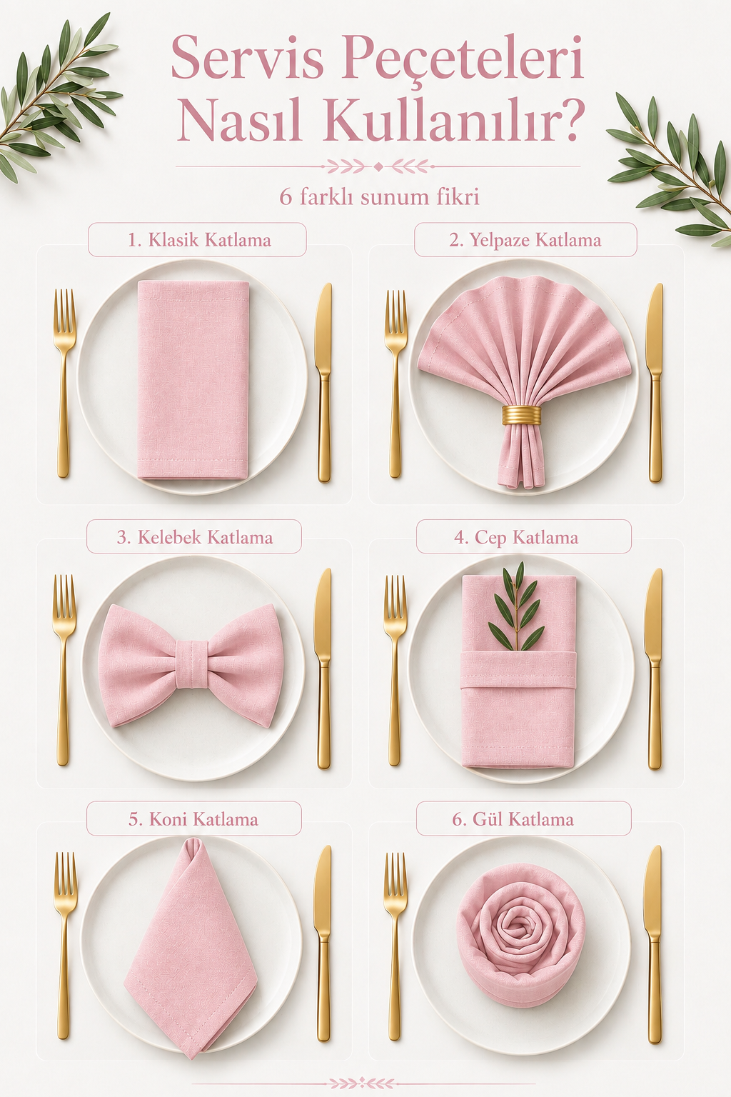 Pembe Keten Kumaş Peçete