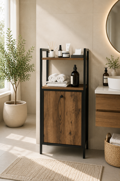 Linda Metal Kirli Çamaşır Sepeti Banyo Rafı Dolabı Düzenleyici Organizeri