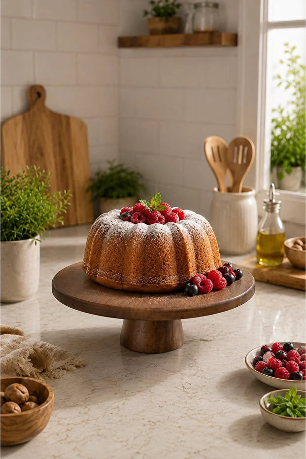 Akasya Ayaklı Sunum Tabağı / Meyve Tabağı 30 cm