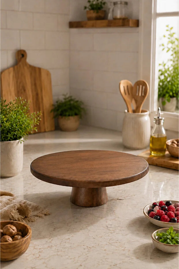 Akasya Ayaklı Sunum Tabağı / Meyve Tabağı 30 cm
