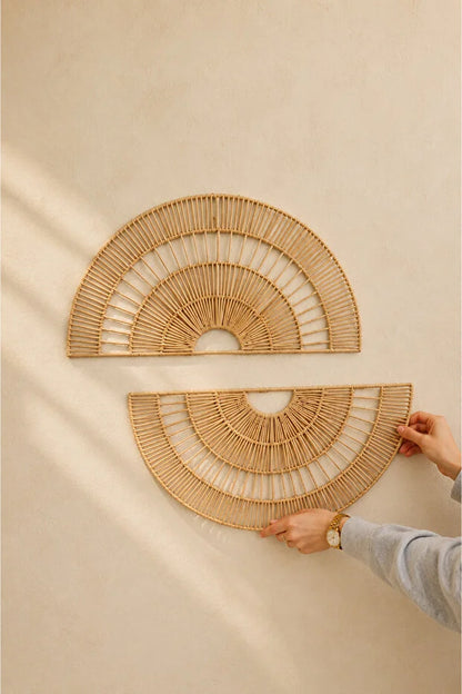Rattan / Bambu Duvar Süsü / Bohem Duvar Süsü 60x30