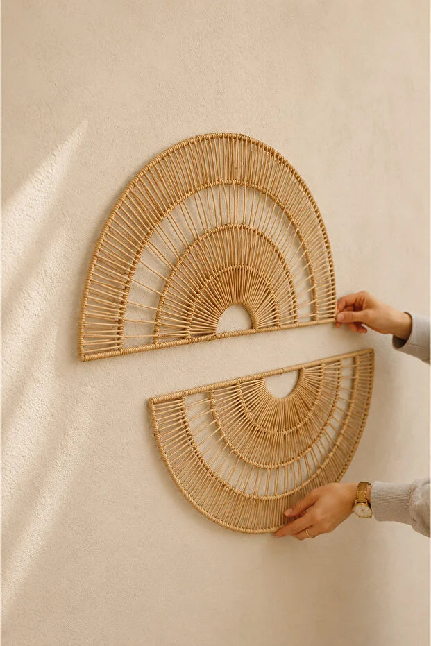 Rattan / Bambu Duvar Süsü / Bohem Duvar Süsü 60x30