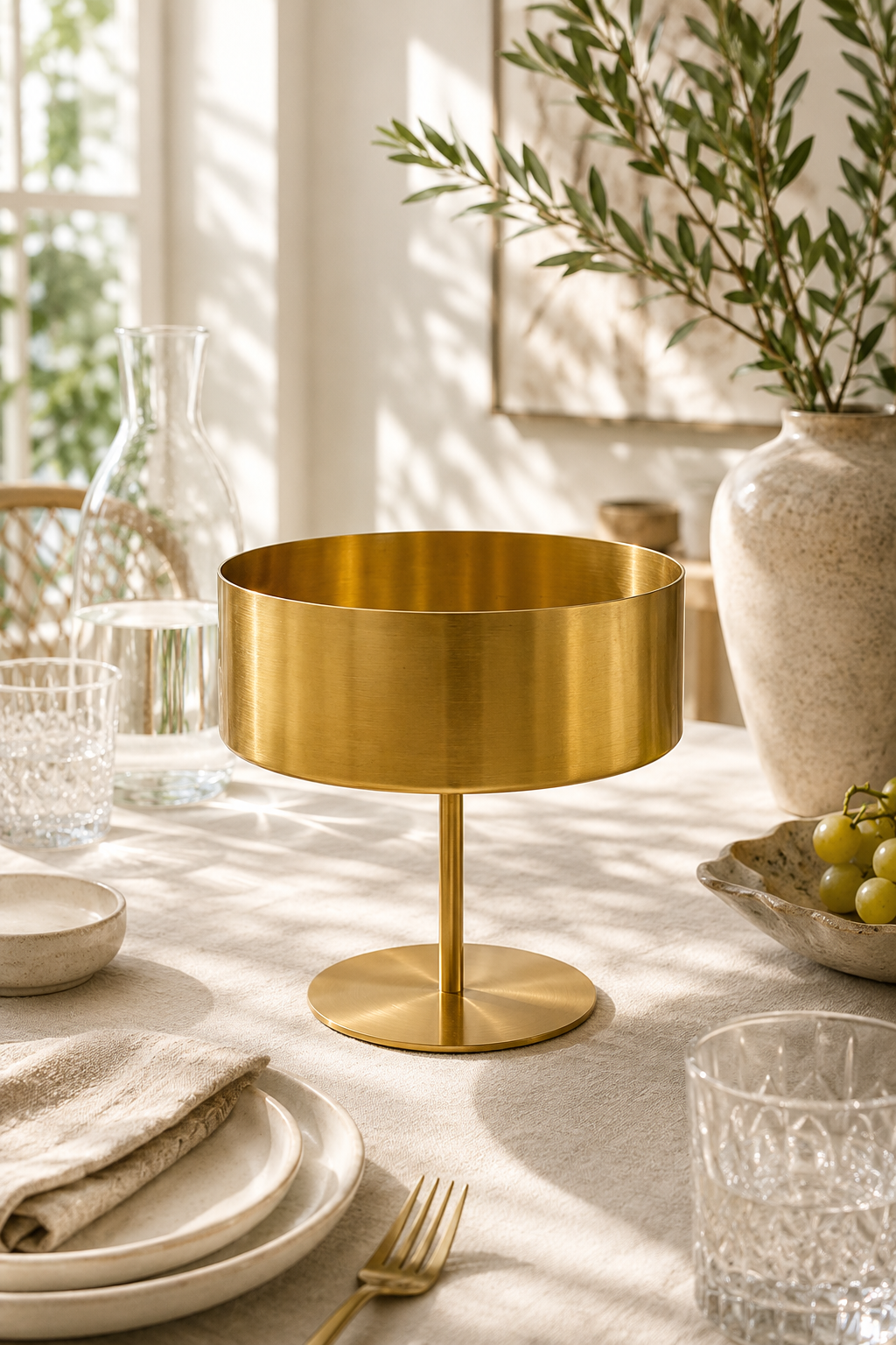 Gold Metal Ayaklı Dekoratif Sunumluk Meyvelik Kurabiyelik Çerezlik Şık Servis Kasesi