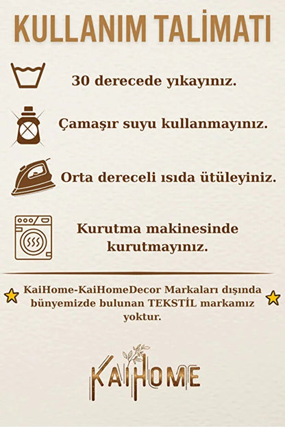 Rosy Serisi Kırmızı Kalp Fırfırlı Keten Supla / Amerikan Servis