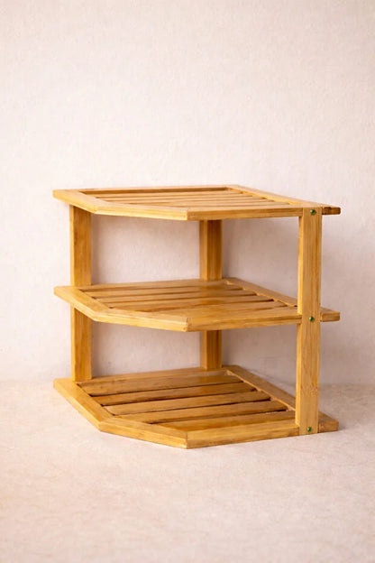 Bambu 3Katlı Köşe Raf / Organizer / Düzenleyici