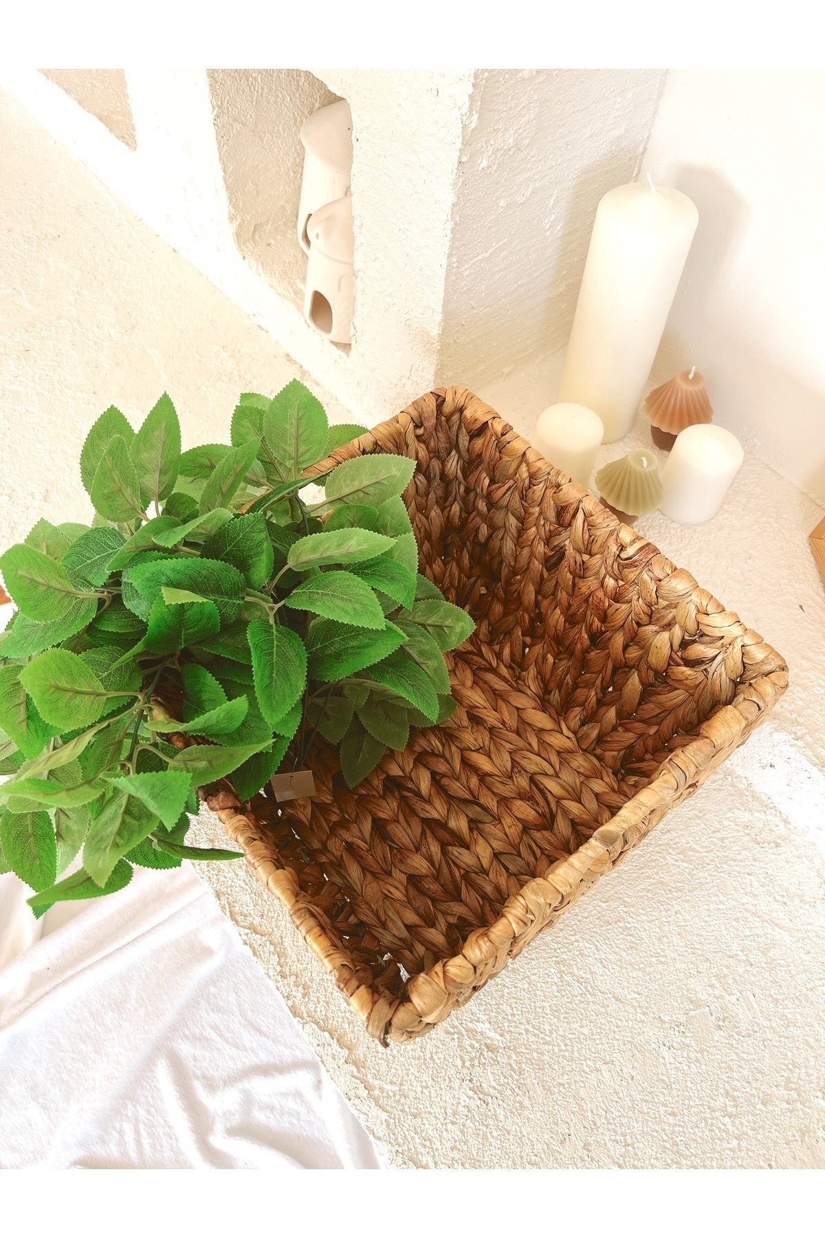 Hasır Su Sümbülü 32x32x22 Düzenleyici/organizer/oyuncak Sepeti/saksı