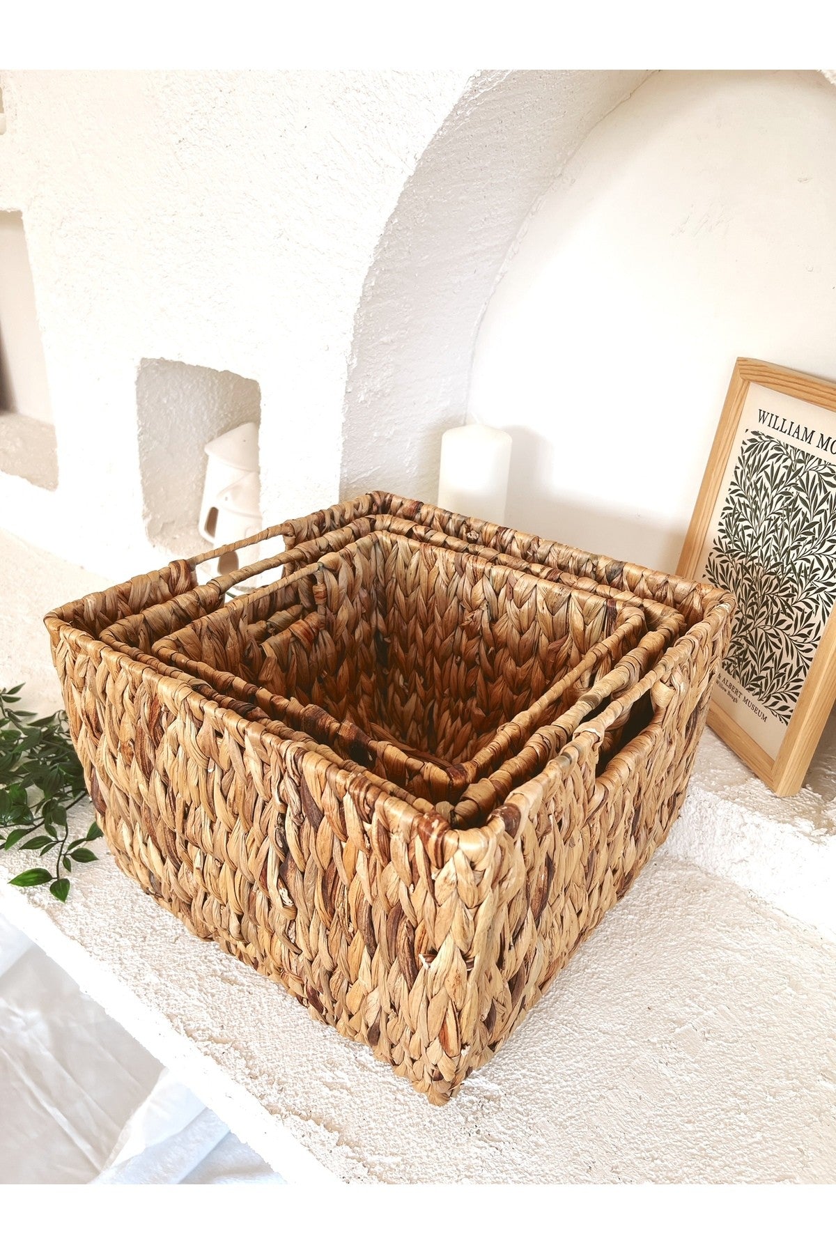 Hasır Su Sümbülü 32x32x22 Düzenleyici/organizer/oyuncak Sepeti/saksı