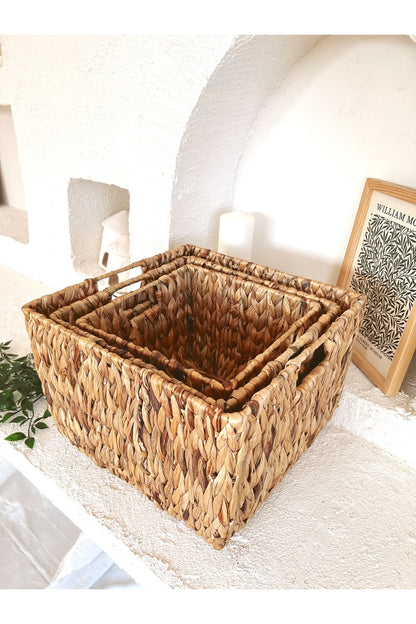 Hasır Su Sümbülü 32x32x22 Düzenleyici/organizer/oyuncak Sepeti/saksı