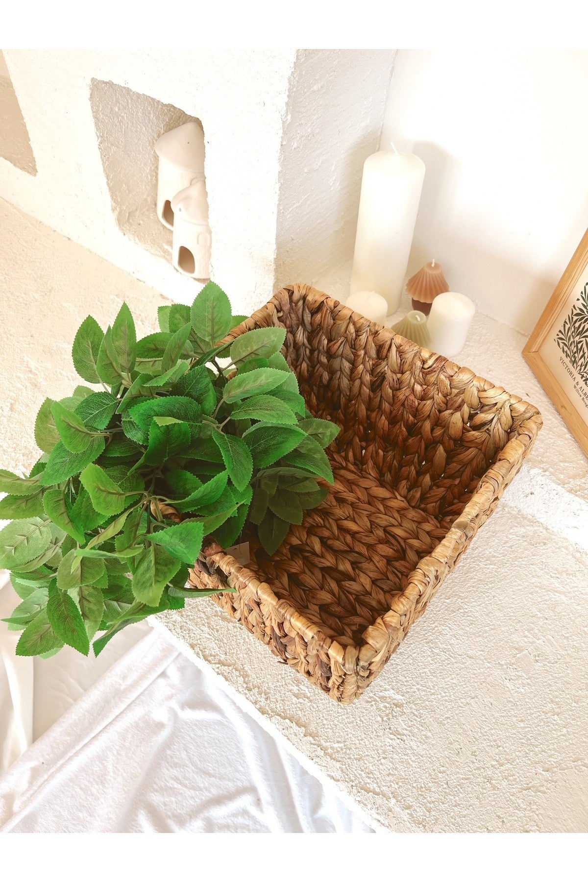 Hasır Su Sümbülü 32x32x22 Düzenleyici/organizer/oyuncak Sepeti/saksı