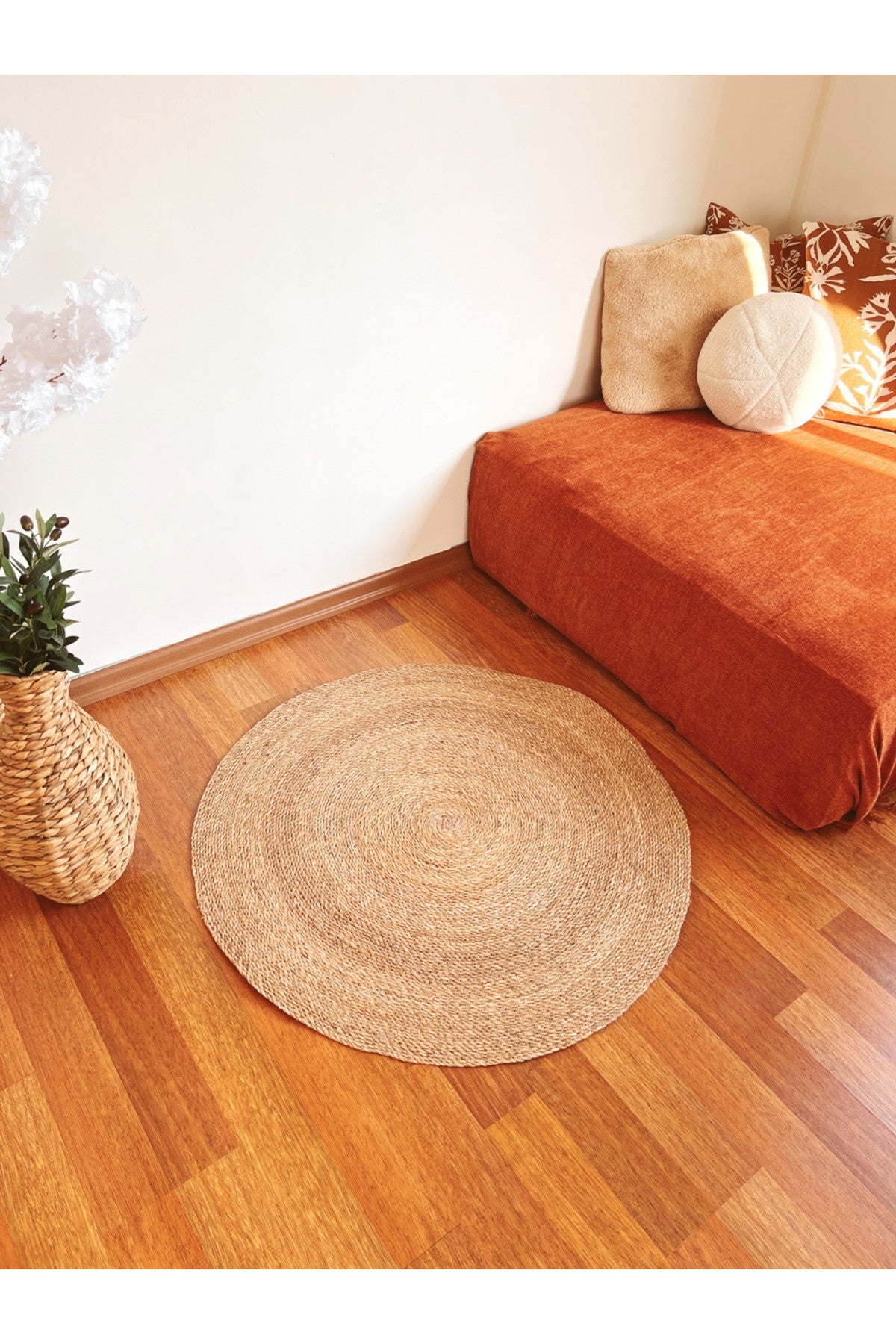 Bohem Hasır Dokuma Halı/Kilim 90cm