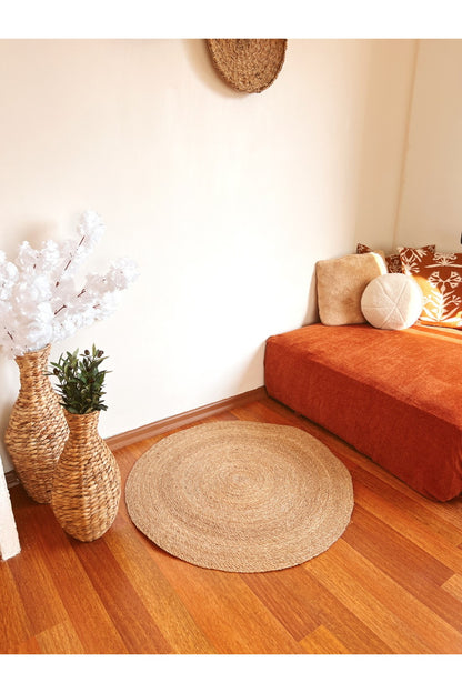 Bohem Hasır Dokuma Halı/Kilim 90cm