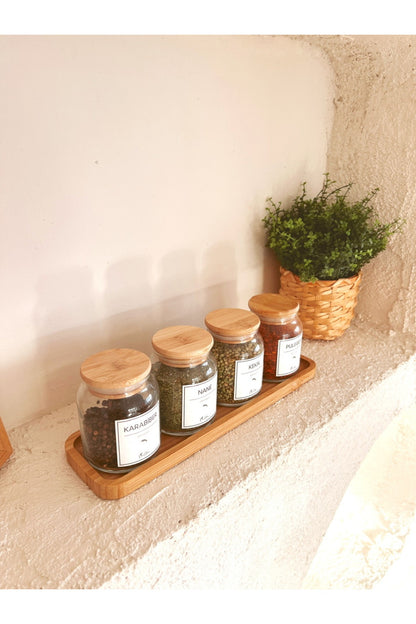Bambu Dikdörtgen Yağdanlık Altlığı / Baharatlık Altlığı / Sunumluk / Düzenleyici