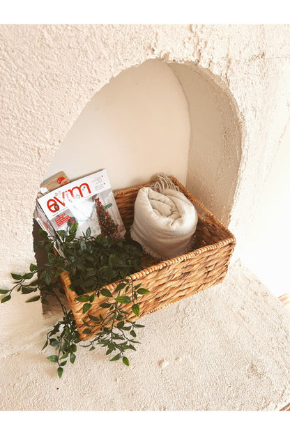 Hasır Sağlam Su Sümbülü 41x30x18cm Düzenleyici/Sepet/Organizer