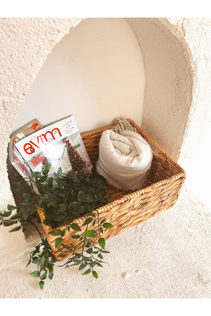 Hasır Sağlam Su Sümbülü 41x30x18cm Düzenleyici/Sepet/Organizer