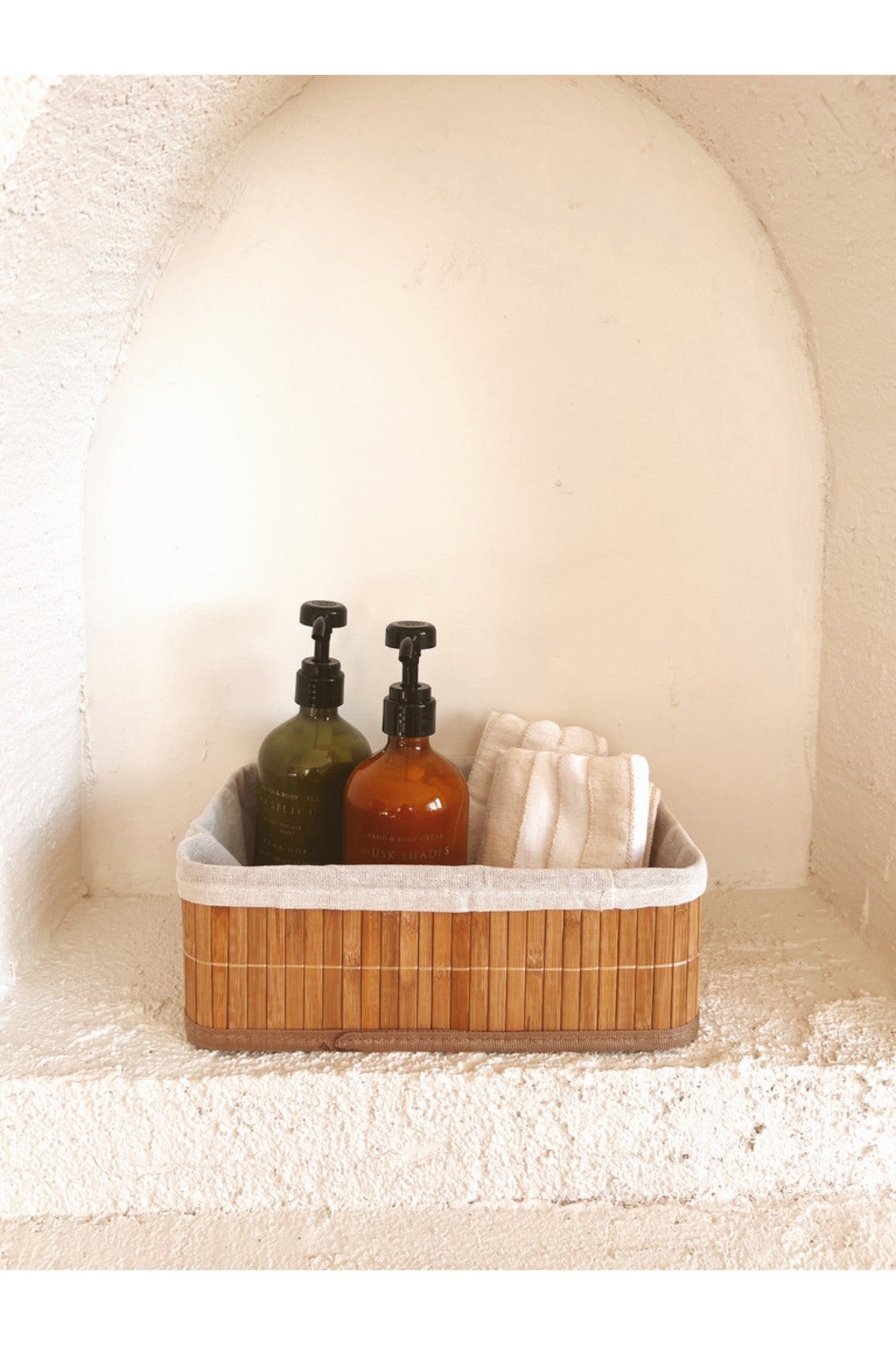 Bambu Katlanır Çok Amaçlı Hasır Düzenleyici/Organizer/Sepet/Banyo Düzenleyici