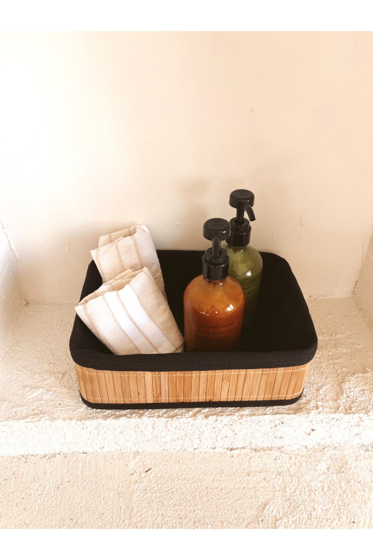 Bambu Katlanır Çok Amaçlı Hasır Düzenleyici/Organizer/Sepet/Banyo Düzenleyici