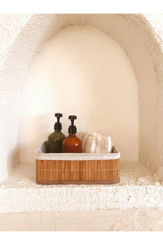 Bambu Katlanır Çok Amaçlı Hasır Düzenleyici/Organizer/Sepet/Banyo Düzenleyici