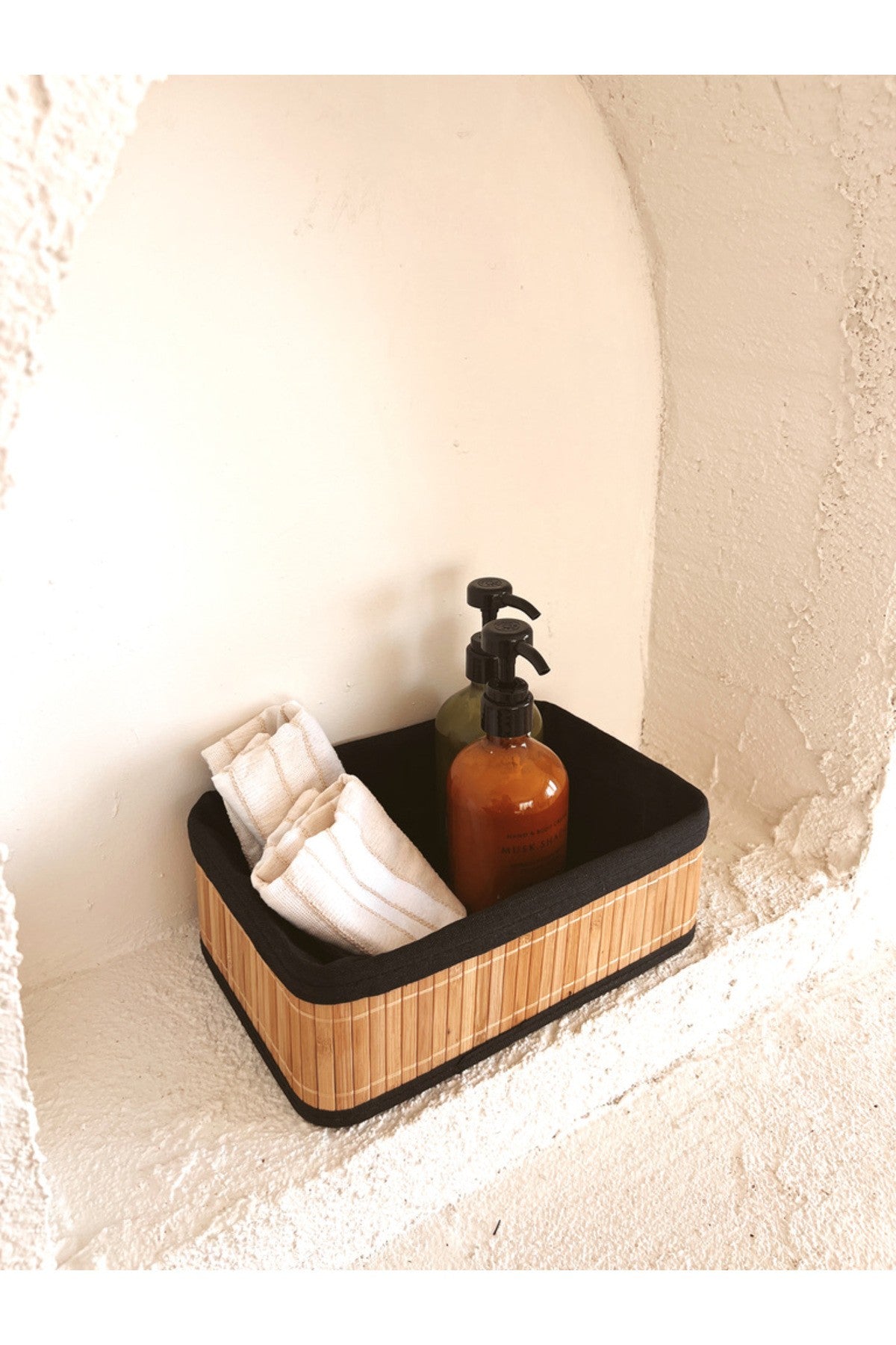 Bambu Katlanır Çok Amaçlı Hasır Düzenleyici/Organizer/Sepet/Banyo Düzenleyici