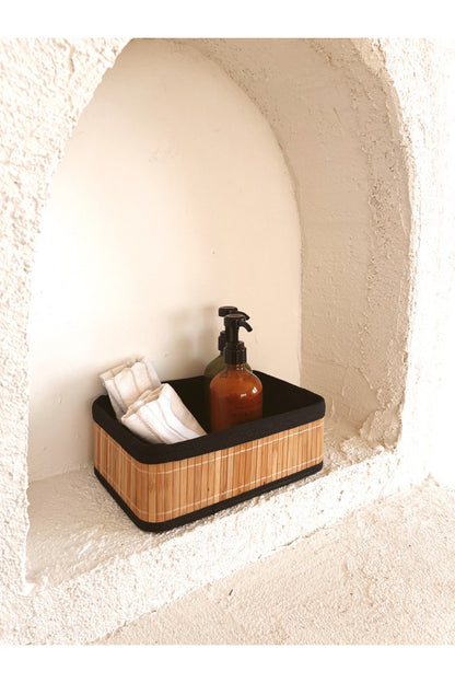 Bambu Katlanır Çok Amaçlı Hasır Düzenleyici/Organizer/Sepet/Banyo Düzenleyici