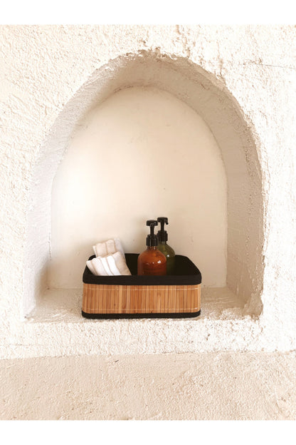 Bambu Katlanır Çok Amaçlı Hasır Düzenleyici/Organizer/Sepet/Banyo Düzenleyici