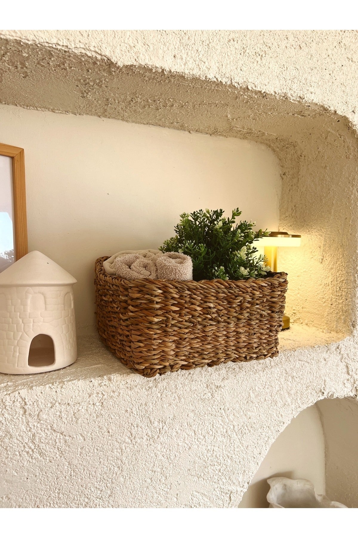 Hasır 25x25x12cm Kare Düzenleyici/Sepet/Organizer