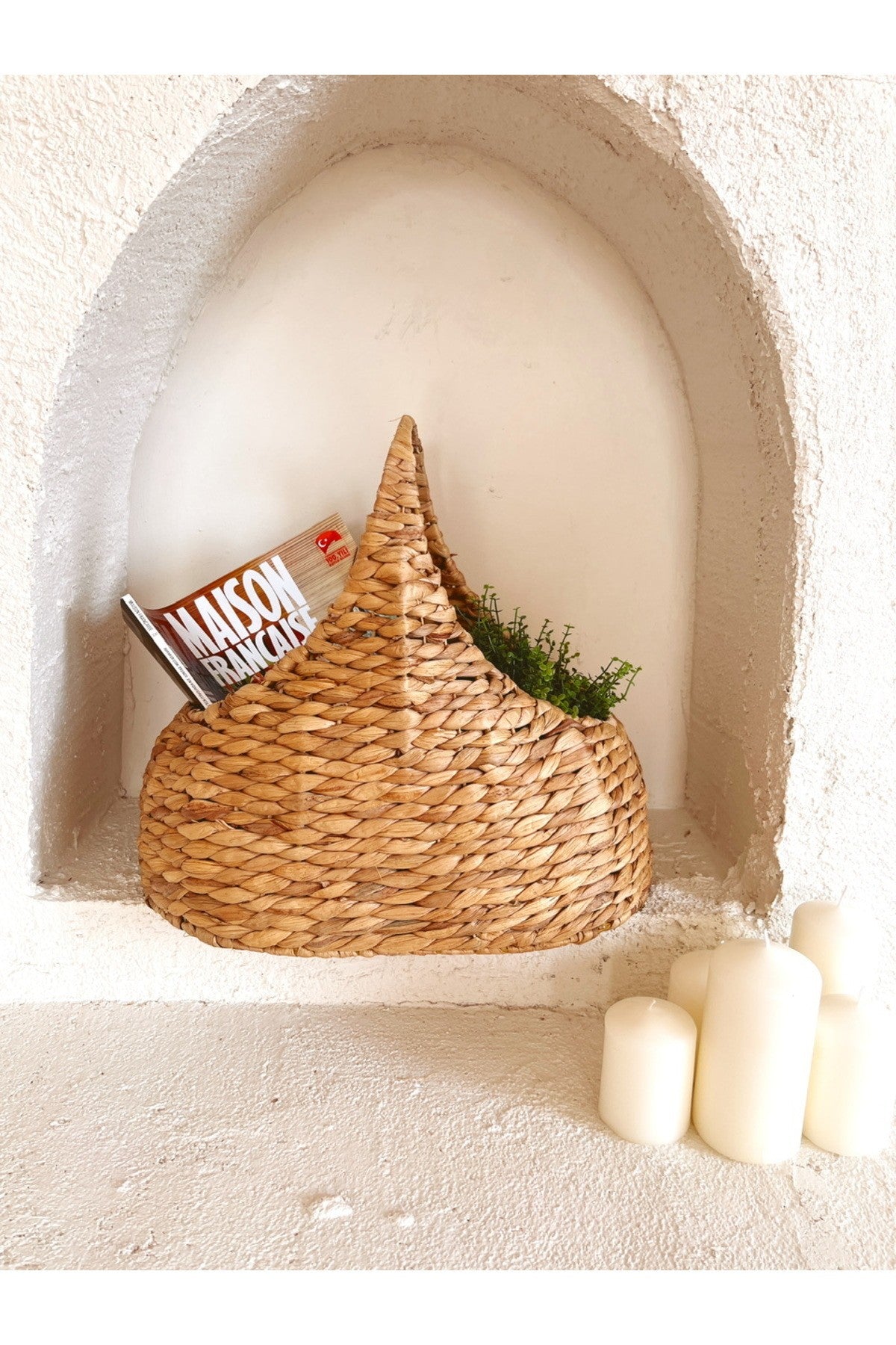 Hasır Su Sümbülü Kulplu Dergilik/Gazetelik/Hasır Sepet