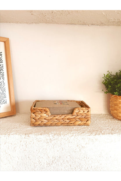 Ikea Hasır Su Sümbülü Dikdörtgen Peçetelik / Saklama Kutusu