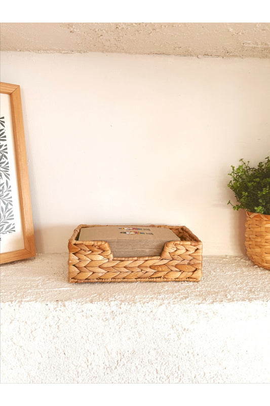 Ikea Hasır Su Sümbülü Dikdörtgen Peçetelik / Saklama Kutusu