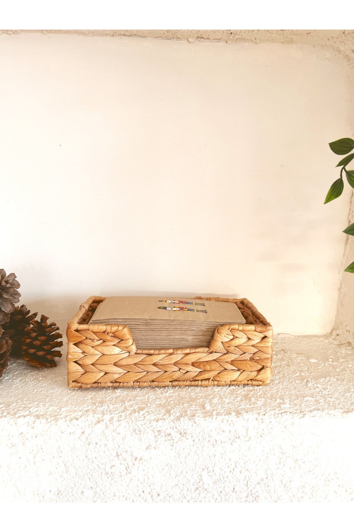 Ikea Hasır Su Sümbülü Dikdörtgen Peçetelik / Saklama Kutusu