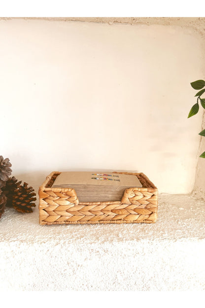 Ikea Hasır Su Sümbülü Dikdörtgen Peçetelik / Saklama Kutusu