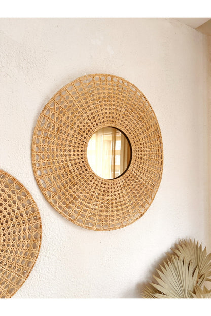 Bambu / Rattan Dekoratif Ayna 70cm