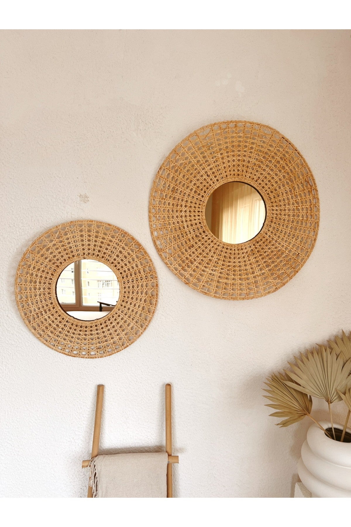 Bambu / Rattan Dekoratif Ayna 70cm
