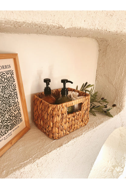Hasır Sağlam Su Sümbülü 22x15x11 Düzenleyici/Sepet/Organizer