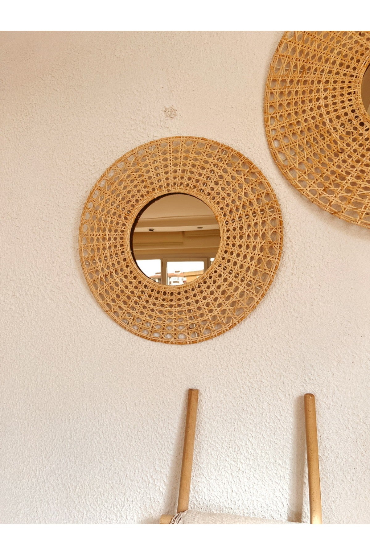 Bambu / Rattan Dekoratif Ayna 55cm