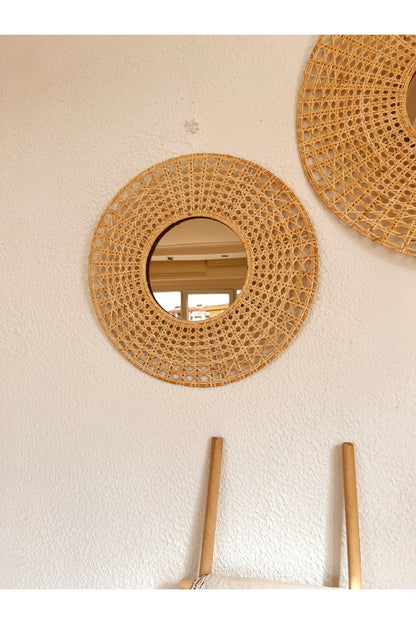 Bambu / Rattan Dekoratif Ayna 55cm